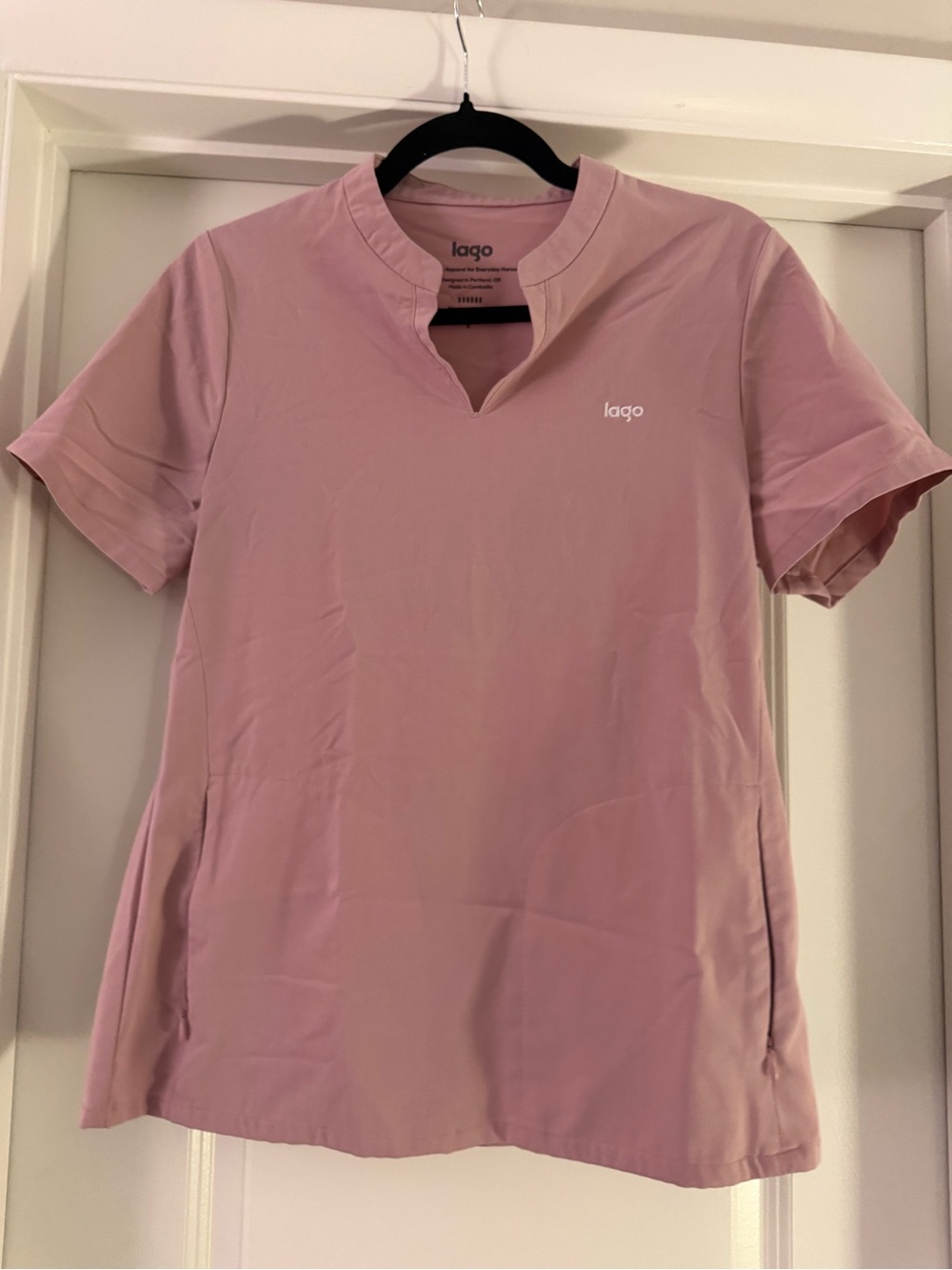Iago Women's Pink Short-Sleeve V-Notch Top